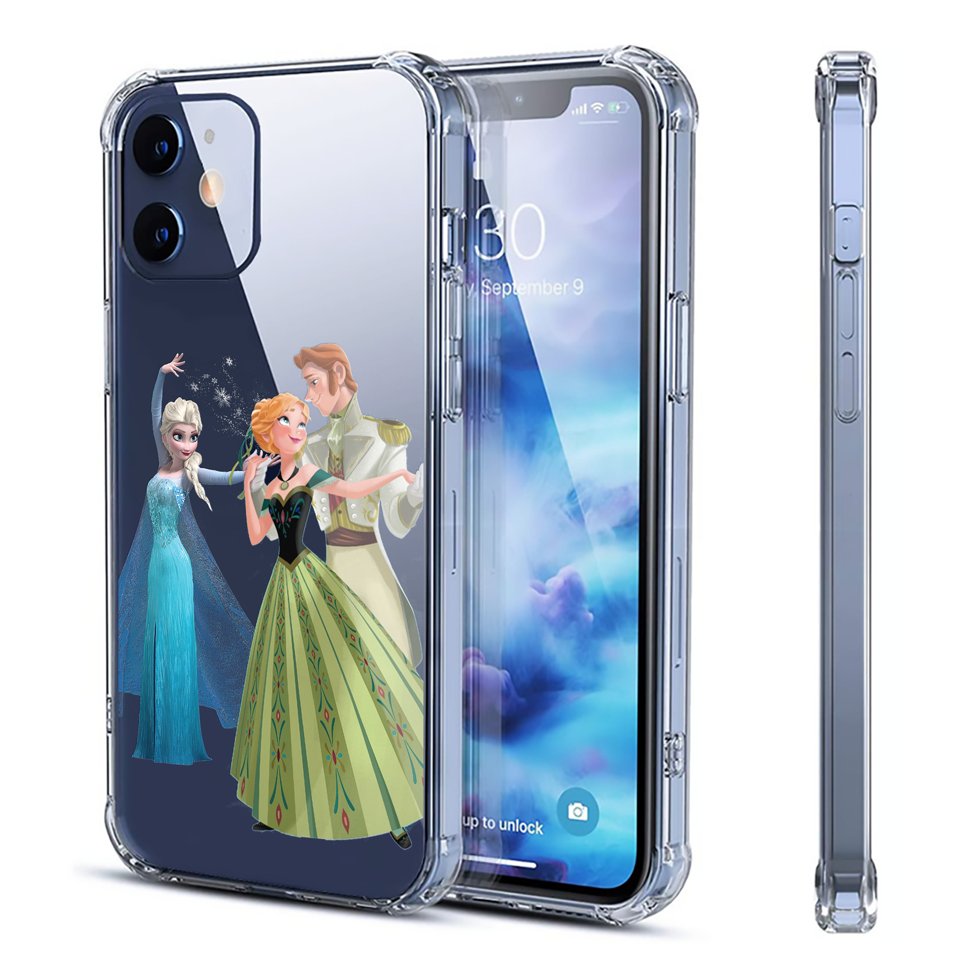 （画像用） アナと雪の女王 アンナ エルサ Frozen Anna Elsa 【iPhone 12シリーズ対応】透明スマホケース（クリアソフトケース）